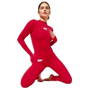 Body by Raven Tracy red bodysuit and leggings set